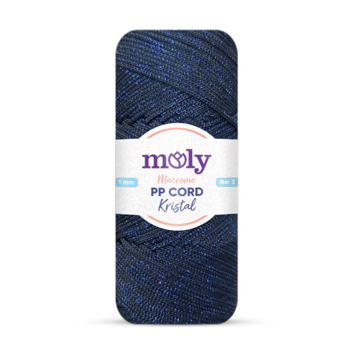 Moly PP Kristal Simli Polyester İp Lacivert Renk No:262
