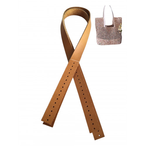 Gerçek Deri Nez Sap 63x2 cm Camel Renk
