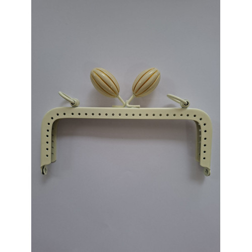 Dikdörtgen 15 cm Badem Metal Klips Krem Renk Dikdörtgen 15 cm Badem Metal Klips Krem Renk