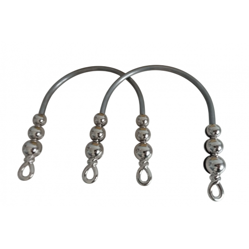 Sarımlı Gümüş Metal Çanta Sapı Çift  