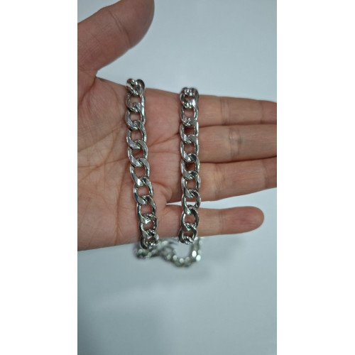 100 cm Yassı Zincir Gümüş